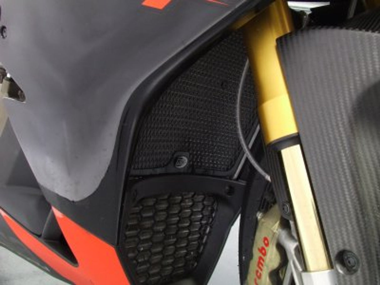 R&G Racing Radiator Guard Black for Aprilia RSV4 Factory 09-14/RSV4-R 09-14