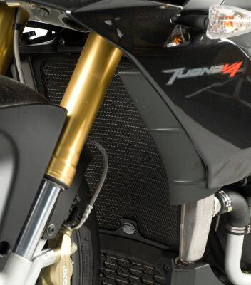 R&G Racing Radiator Guard Black for Aprilia Tuono V4 R (APRC) 11-14