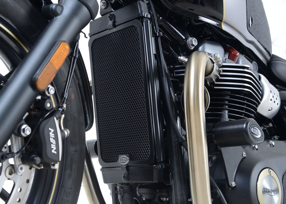 R&G Racing Radiator Guard Titanium for Triumph Thruxton 1200/Thruxton 1200R/Street Cup 16-18/Street Twin 16-18/Speed Twin 1200 19-21