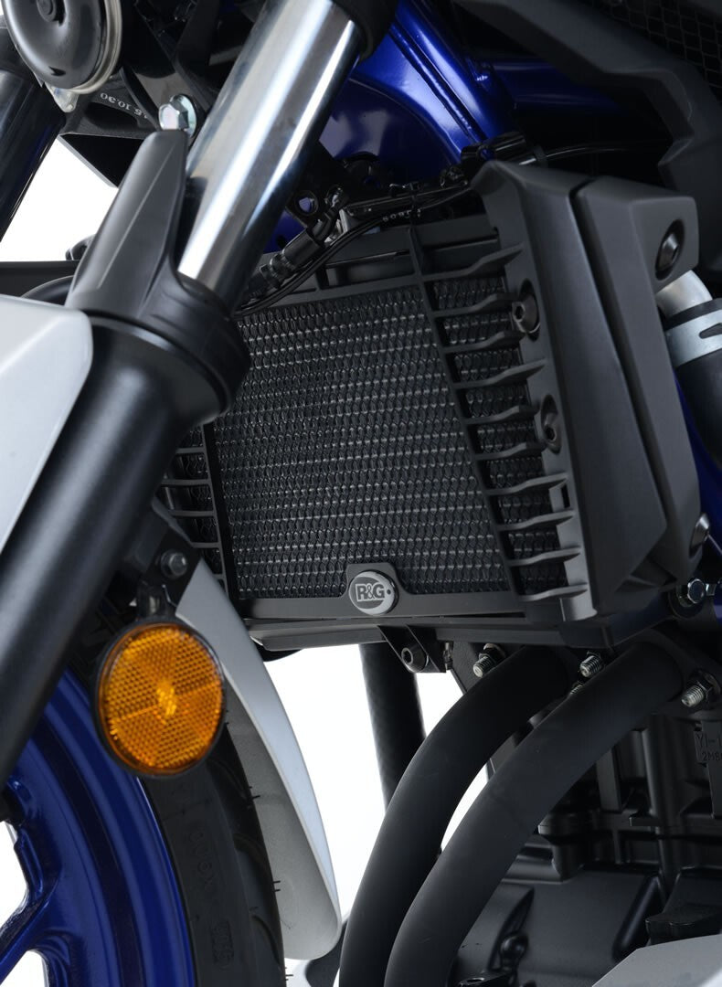 R&G Racing Radiator Guard Black for Yamaha MT-03 16-20/MT-25 15-20/YZF-R25 14-20/YZF-R3 15-20