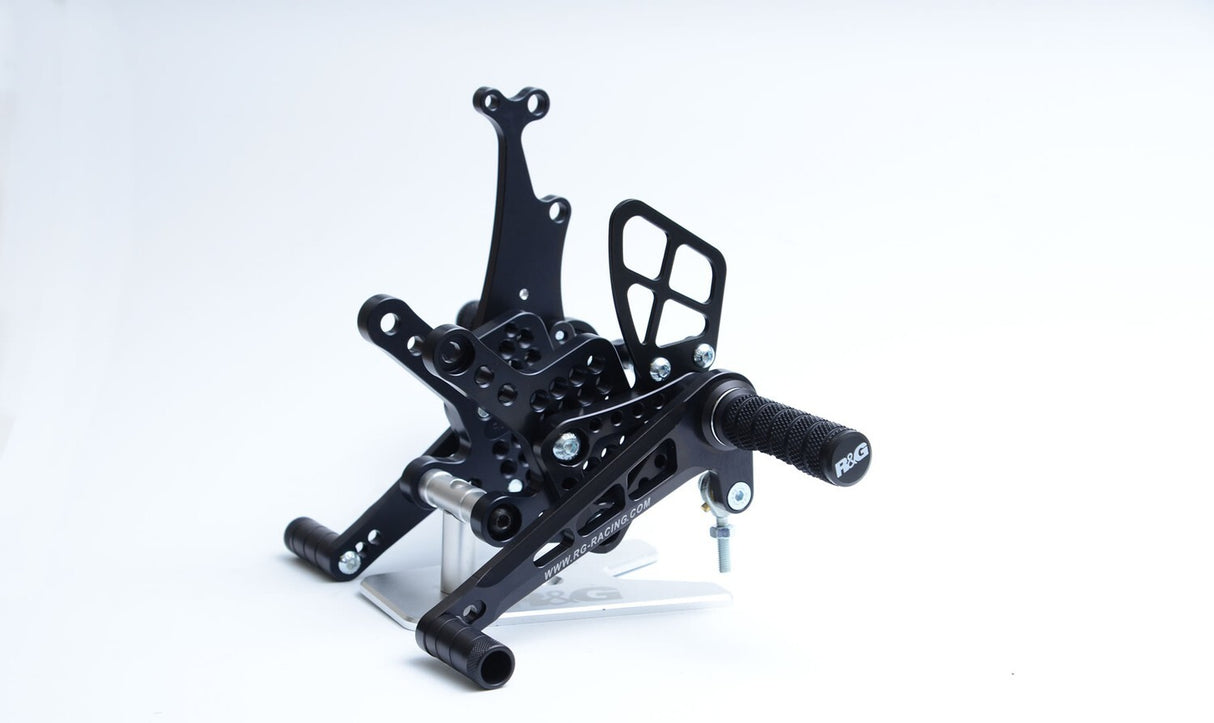 R&G Racing Adjustable Rearsets Black for Kawasaki ZX-10R 16-20