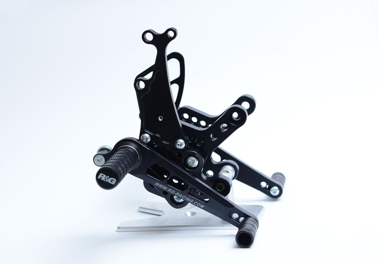 R&G Racing Adjustable Rearsets Black for Kawasaki ZX-10R 16-20