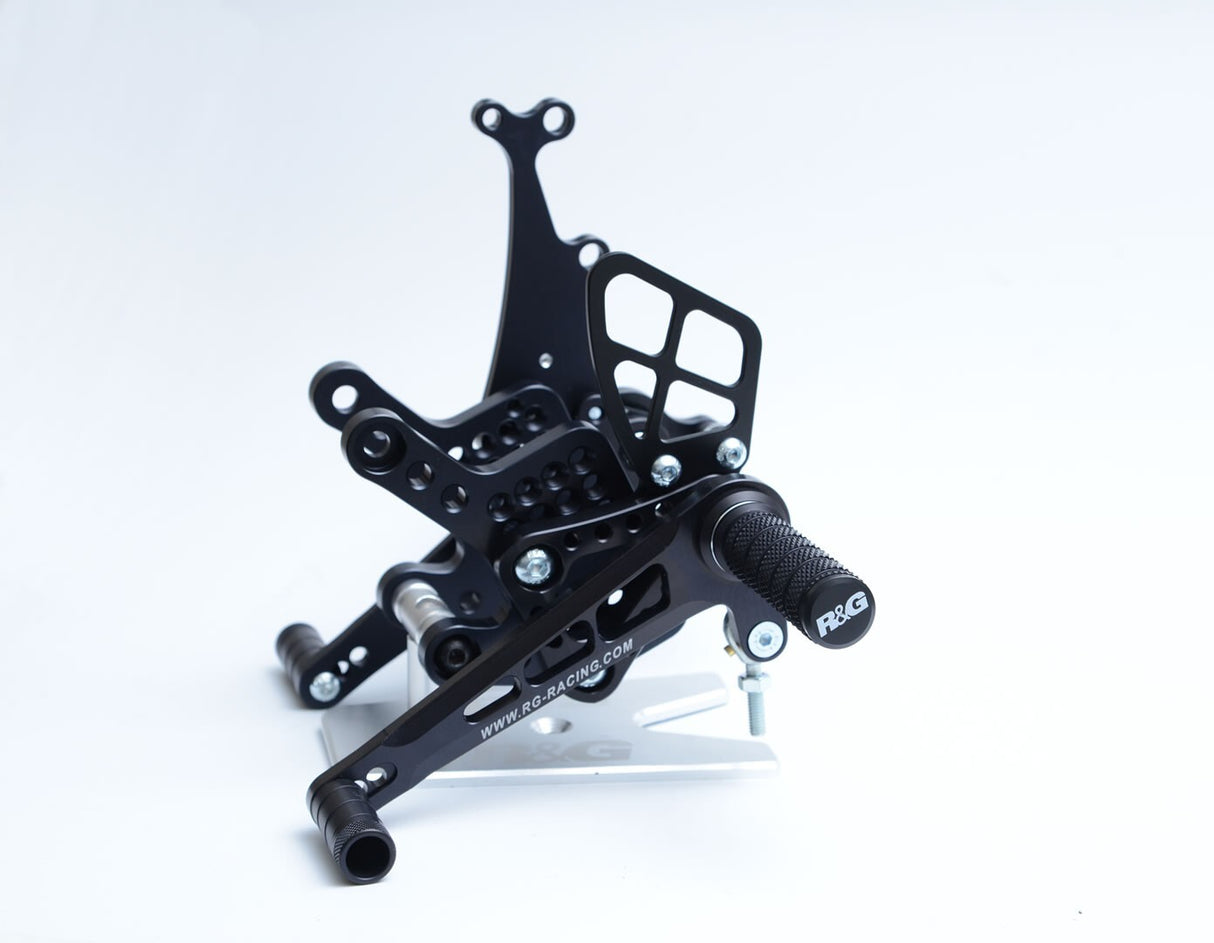 R&G Racing Adjustable Rearsets Black for Kawasaki ZX-10R 16-20