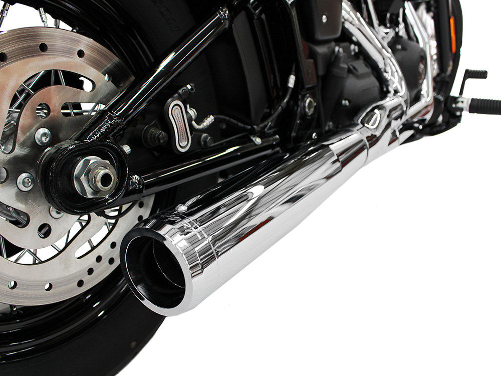 Rinehart Racing RIN-200-0202C 2-1 Exhaust System Chrome w/Chrome End Cap for Deluxe/Softail Slim/Street Bob/Low Rider/Fat Bob 18-Up/Standard 20-Up