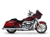 Rinehart Racing RIN-500-0106 4" Slip-On Mufflers Chrome w/Black End Caps for Touring 17-Up