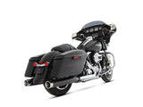 Rinehart Racing RIN-500-0107C 4" Slip-On Mufflers Black w/Chrome End Caps for Touring 17-Up