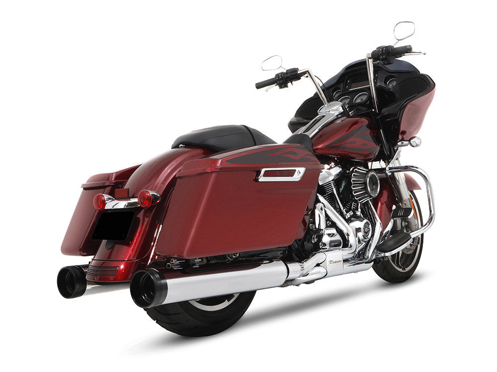 Rinehart Racing RIN-500-0110T 4.5" MotoPro 45 Traditional Slip-On Mufflers Chrome w/Black End Caps for Touring 17-Up