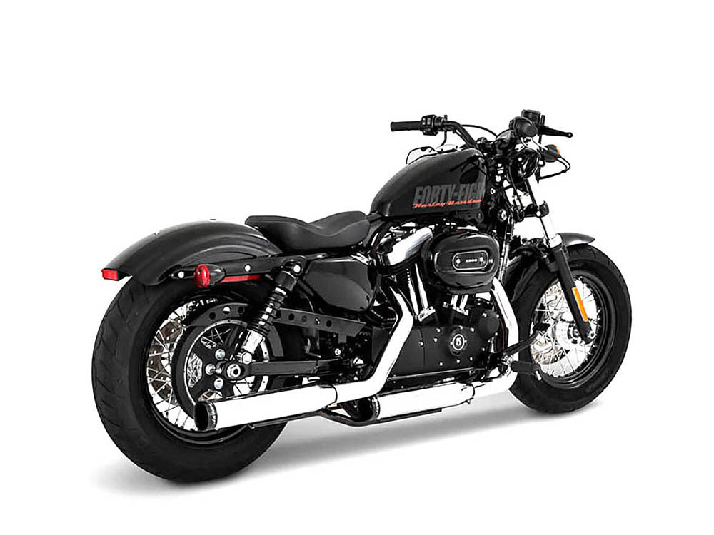 Rinehart Racing RIN-500-0400 3" Slip-On Mufflers Chrome w/Black End Caps for Sportster 14-21