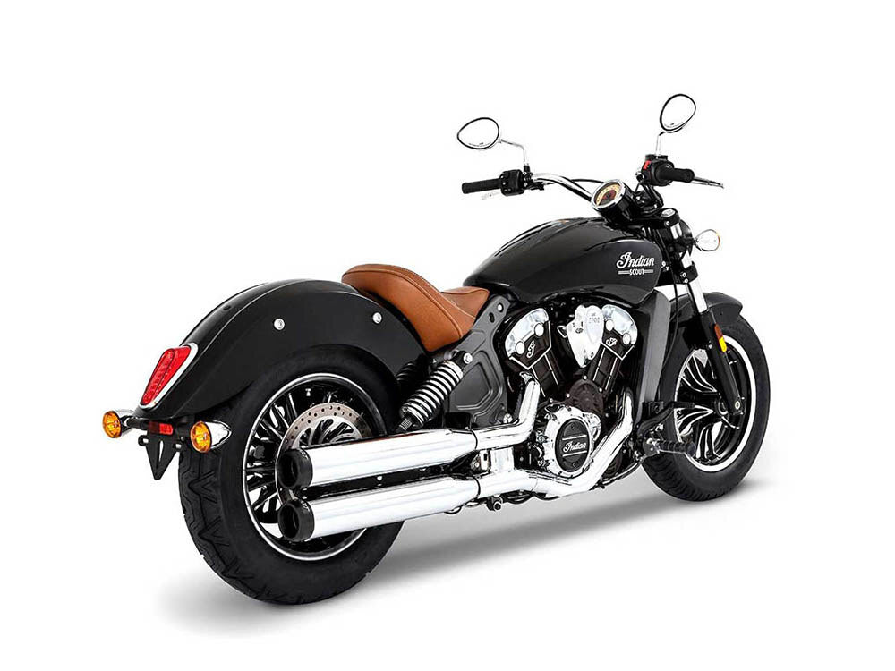 Rinehart Racing RIN-500-0504 3.5" Slip-On Mufflers Chrome w/Black End Caps for Indian Scout 15-Up