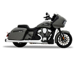 Rinehart Racing RIN-500-0510 4.5" Slip-On Mufflers Chrome w/Black End Caps for Indian Big Twin 14-Up w/Hard Saddle Bags