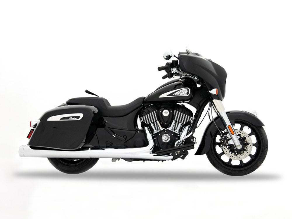 Rinehart Racing RIN-500-0510C 4.5" Slip-On Mufflers Chrome w/Chrome End Caps for Indian Big Twin 14-Up w/Hard Saddle Bags