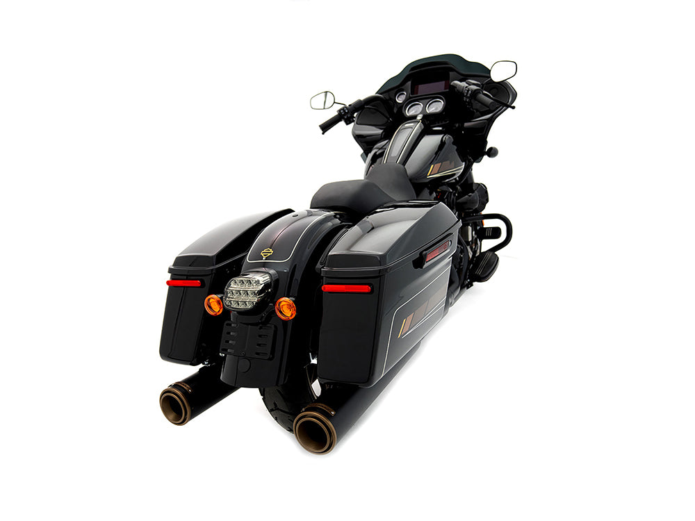 Rinehart Racing RIN-500-1111 4-1/2" HP45XL Slip-On Mufflers Black w/Bronze End Caps for Touring 17-Up