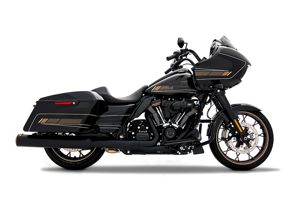 Rinehart Racing RIN-500-1111 4-1/2" HP45XL Slip-On Mufflers Black w/Bronze End Caps for Touring 17-Up