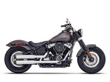 Rinehart Racing RIN-500-1200 3.5" Slip-On Mufflers Chrome w/Black Contrast Cut Black End Caps for Softail Slim/Street Bob/Low Rider/Breakout/Fat Boy 1