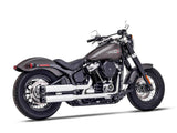 Rinehart Racing RIN-500-1200 3.5" Slip-On Mufflers Chrome w/Black Contrast Cut Black End Caps for Softail Slim/Street Bob/Low Rider/Breakout/Fat Boy 1