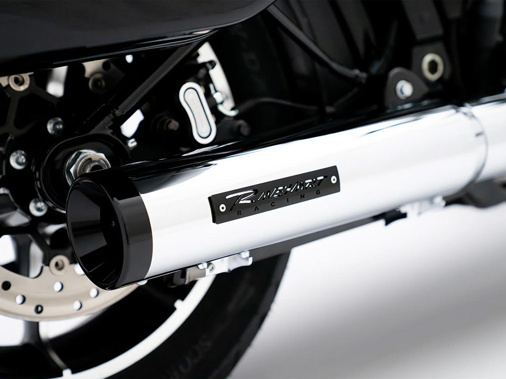 Rinehart Racing RIN-500-1250 4" HP40 Slip-On Muffler Chrome w/Black End Cap for Harley-Davidson Softail Street Bob/Low Rider S/Low Rider ST/Heritage 25-Up