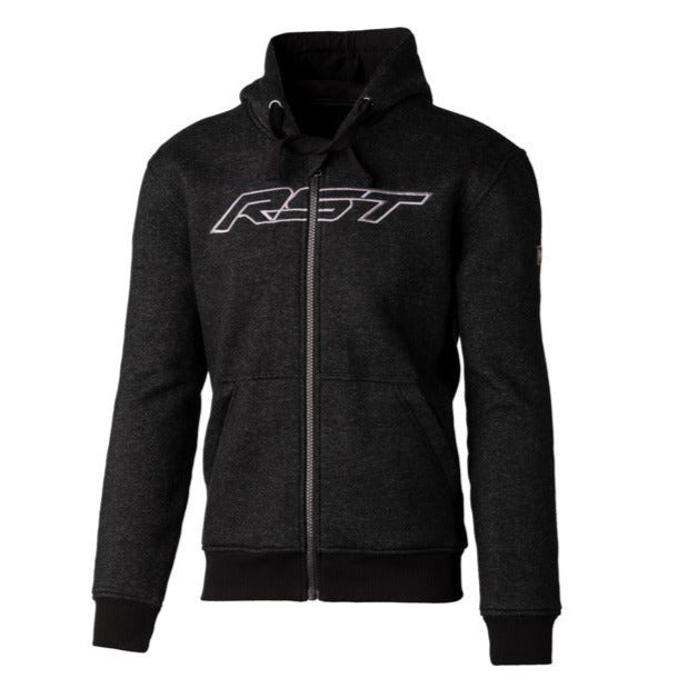 RST Zip Logo Reinforced Black/Grey Textile Hoodie Jacket