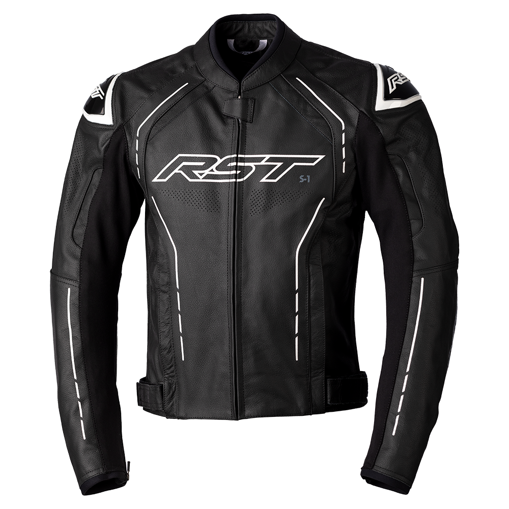 RST S-1 CE Black/White Leather Jacket