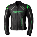 RST S-1 CE Black/Grey/Neon Green Leather Jacket