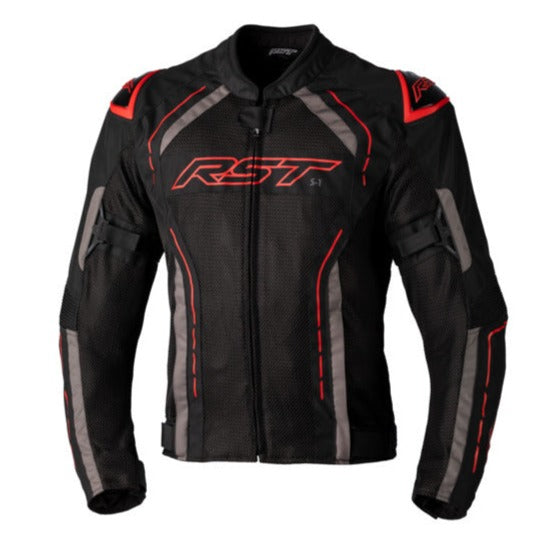 RST S-1 Vented Black/Red Textile Jacket