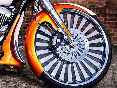 Russ Wernimont Designs RWD-50115 6" Wide Round Cut Long OCF Front Fender for FL Softail 86-17 w/23" Front Wheel