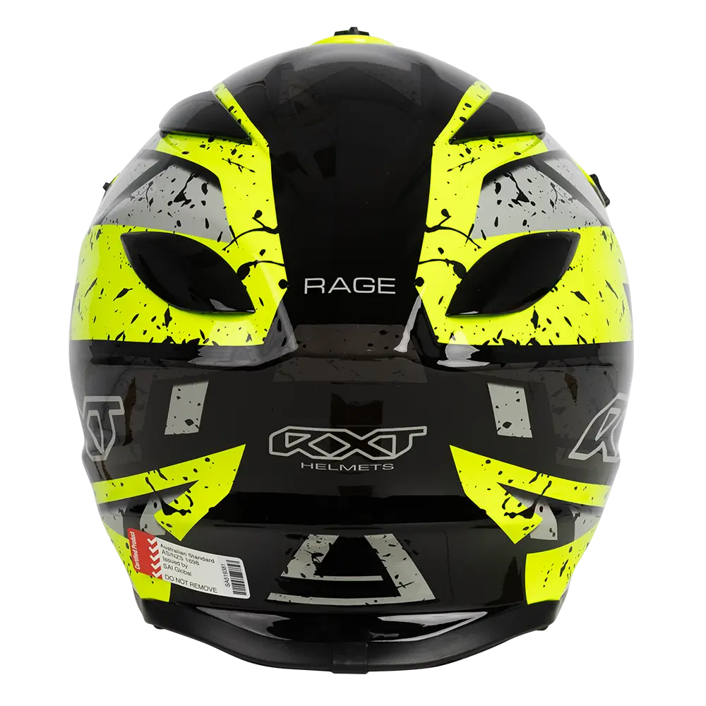 RXT A727 Sector Rage Gloss Black/Fluro Yellow Helmet