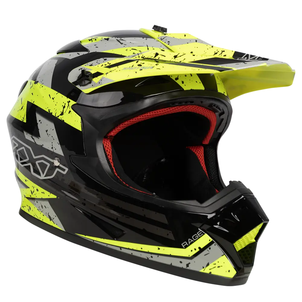 RXT A727 Sector Rage Gloss Black/Fluro Yellow Helmet
