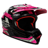 RXT A727 Sector Rage Gloss Black/Magenta Helmet