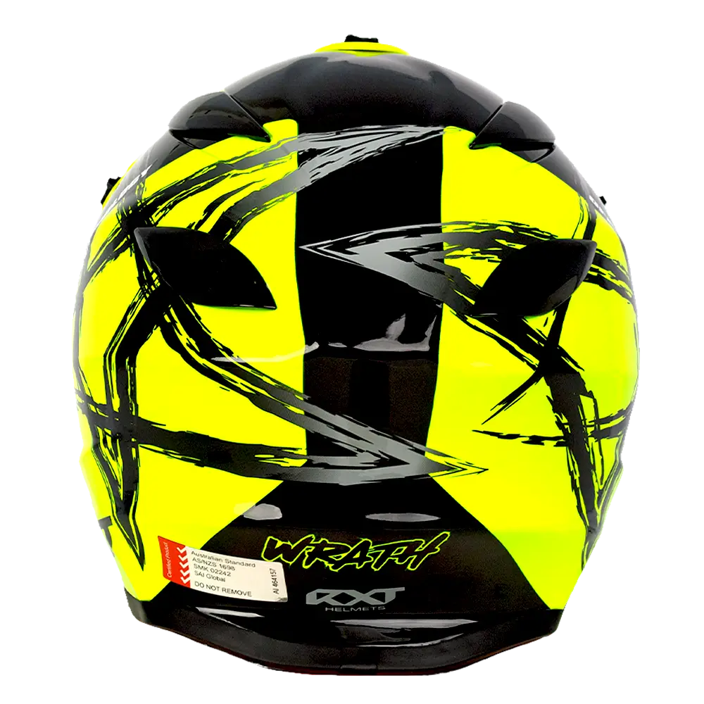 RXT Sector Wrath Gloss Black/Fluro Yellow Helmet