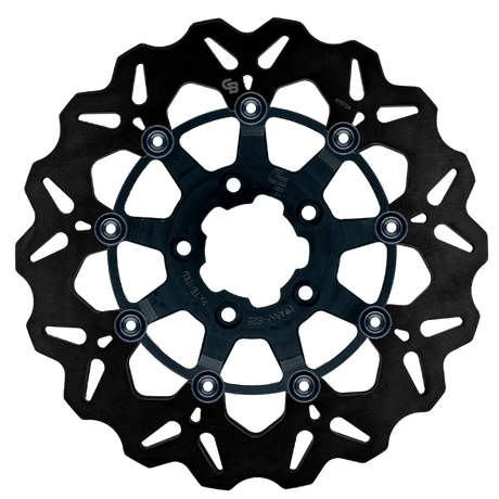 GBrakes GB-GBD9006X-RR 11.8" Reaper Front Wave Disc Rotor Black for Harley-Davidson V-Rod/Dyna 06-17 w/OEM Cast Wheel