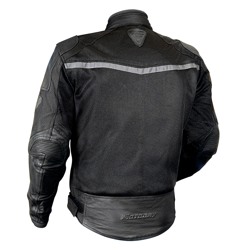 MotoDry Revolt Black/Dark Grey Leather/Textile Jacket