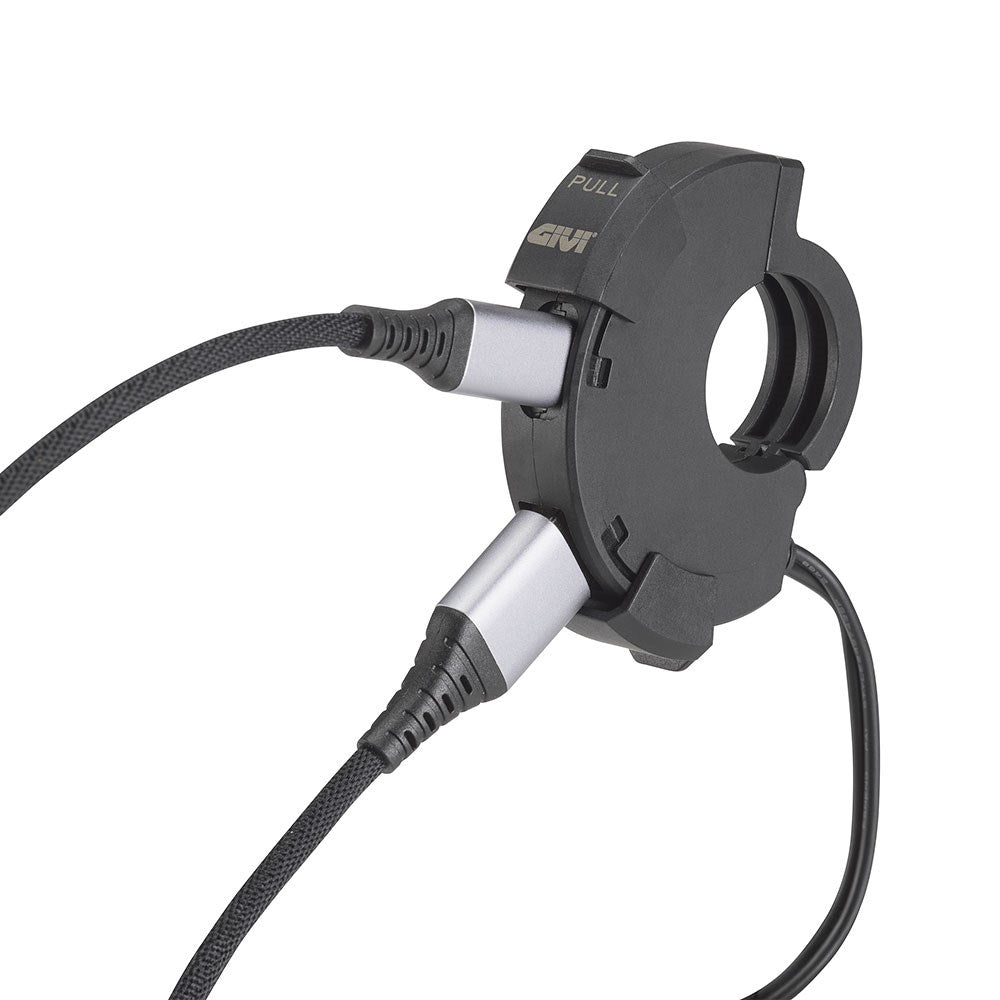 Givi S120 USB & USB-C Powered Electrical Outlet for Handlebars