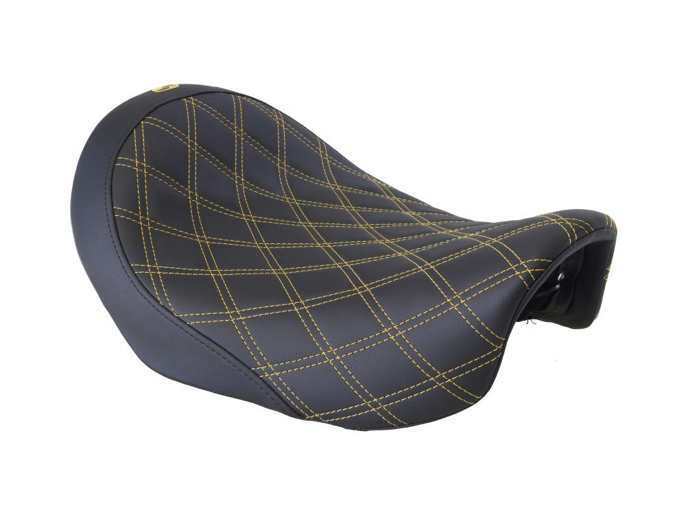 Saddlemen SAD-806-04-002LS-GO Renegade LS Solo Seat w/Gold Double Diamond Stitch for Dyna 06-17