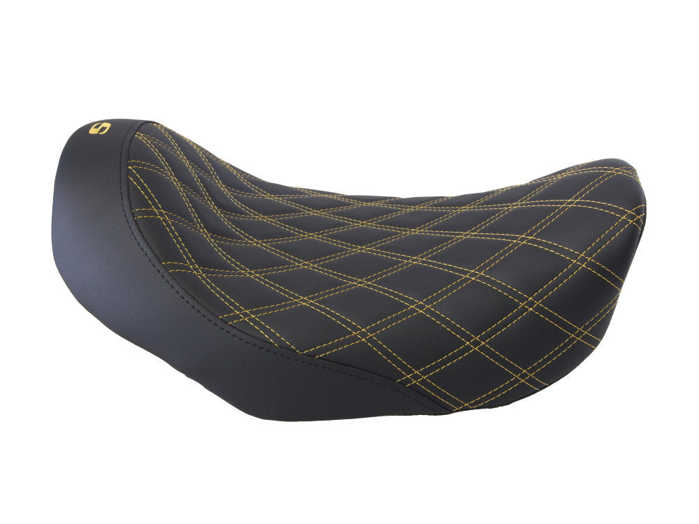 Saddlemen SAD-806-04-002LS-GO Renegade LS Solo Seat w/Gold Double Diamond Stitch for Dyna 06-17