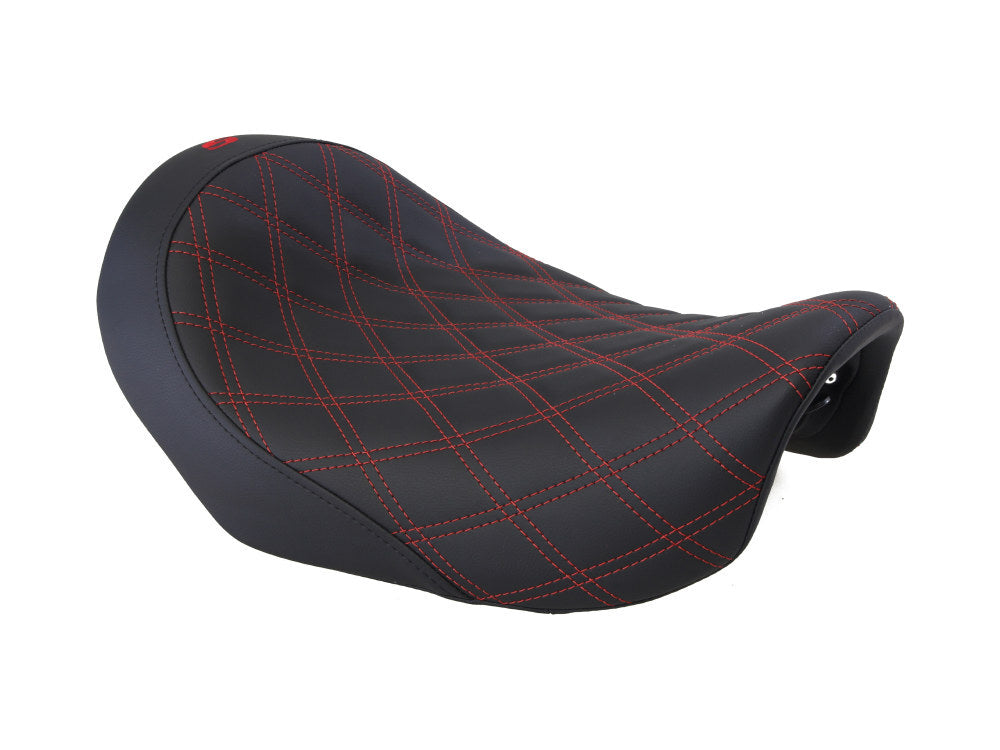 Saddlemen SAD-806-04-002LS-RD Renegade LS Solo Seat w/Red Double Diamond Stitch for Dyna 06-17