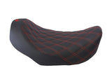 Saddlemen SAD-806-04-002LS-RD Renegade LS Solo Seat w/Red Double Diamond Stitch for Dyna 06-17