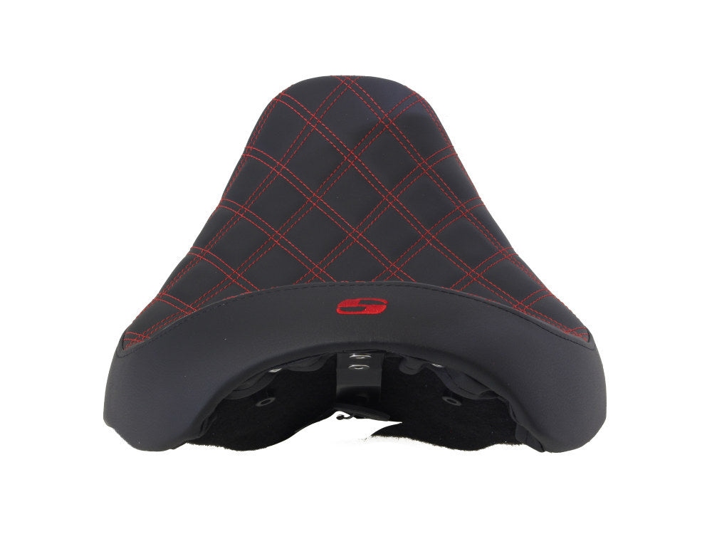 Saddlemen SAD-806-04-002LS-RD Renegade LS Solo Seat w/Red Double Diamond Stitch for Dyna 06-17