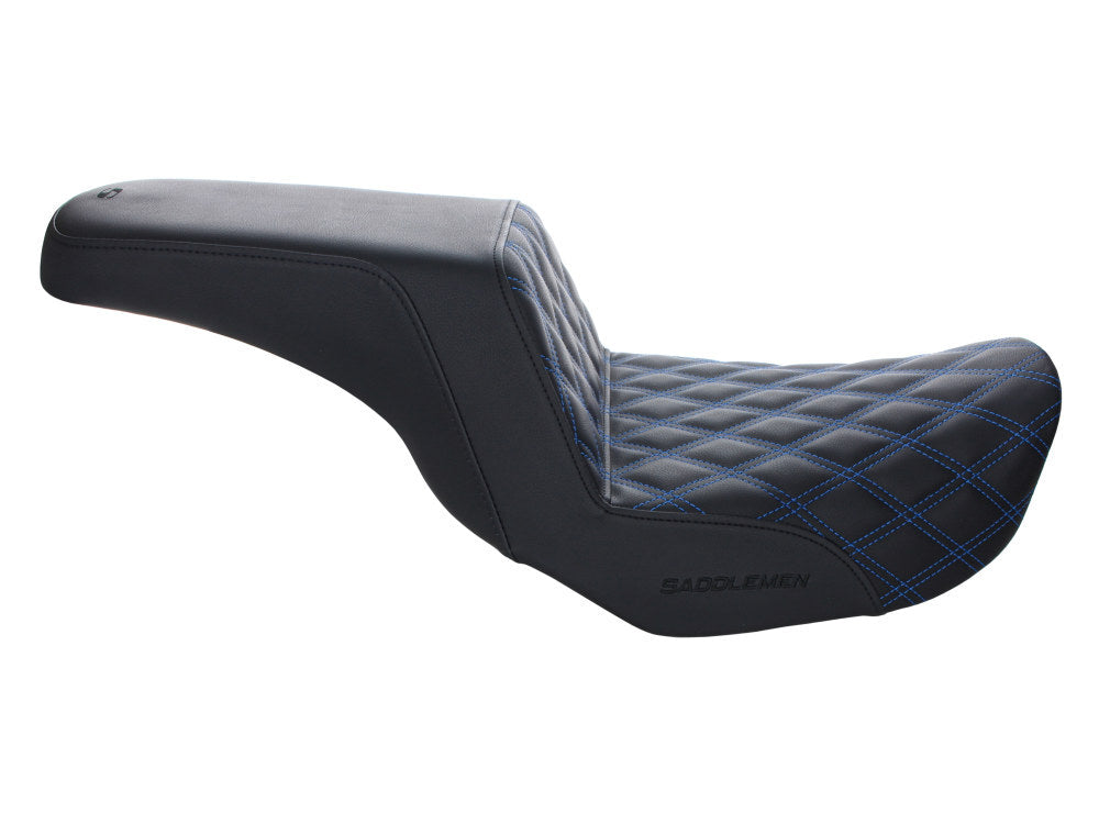 Saddlemen SAD-806-04-172BL Step-Up LS Dual Seat w/Blue Double Diamond Lattice Stitch for Dyna 06-17