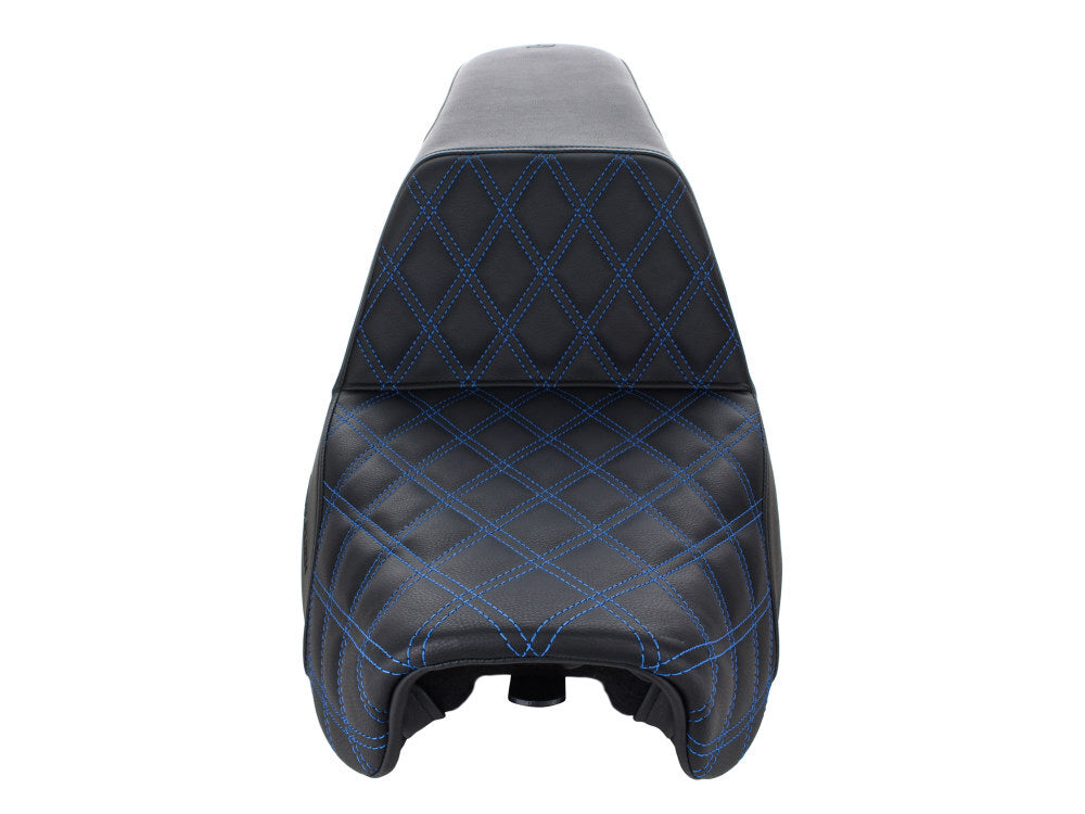 Saddlemen SAD-806-04-172BL Step-Up LS Dual Seat w/Blue Double Diamond Lattice Stitch for Dyna 06-17