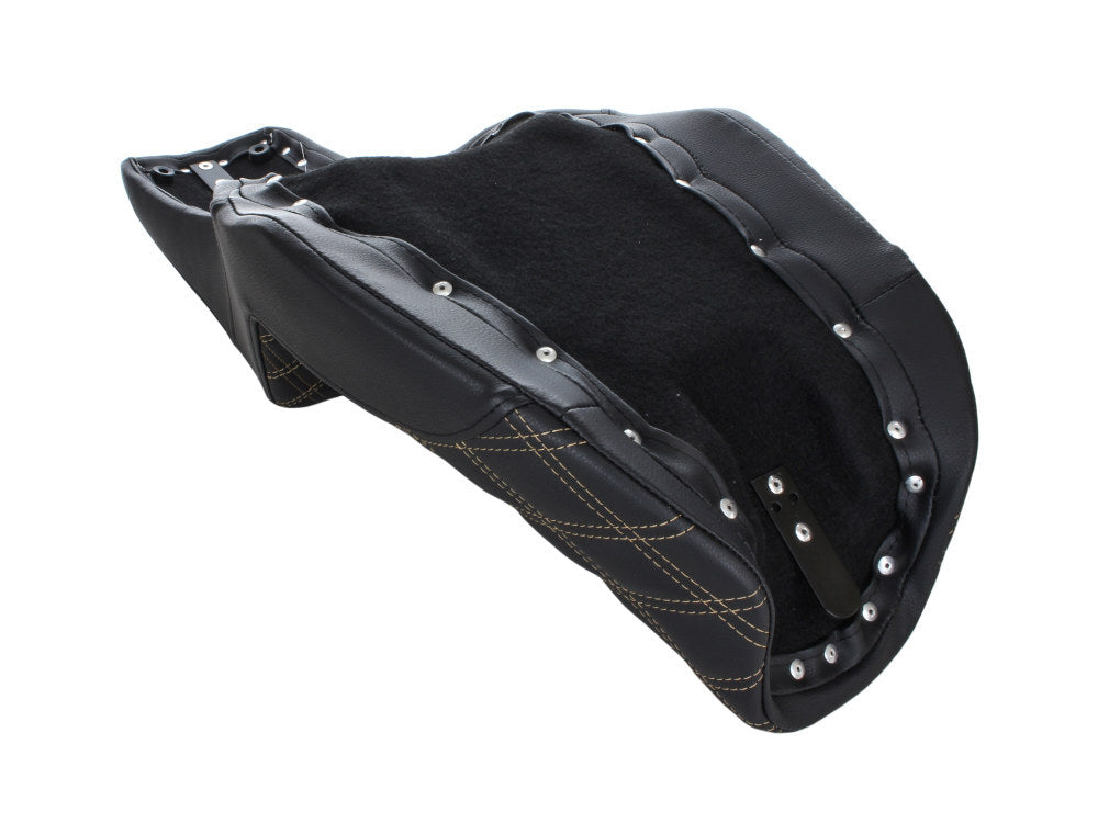 Saddlemen SAD-806-04-172GO Step-Up LS Dual Seat w/Gold Double Diamond Lattice Stitch for Dyna 06-17