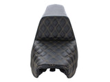 Saddlemen SAD-806-04-172GO Step-Up LS Dual Seat w/Gold Double Diamond Lattice Stitch for Dyna 06-17