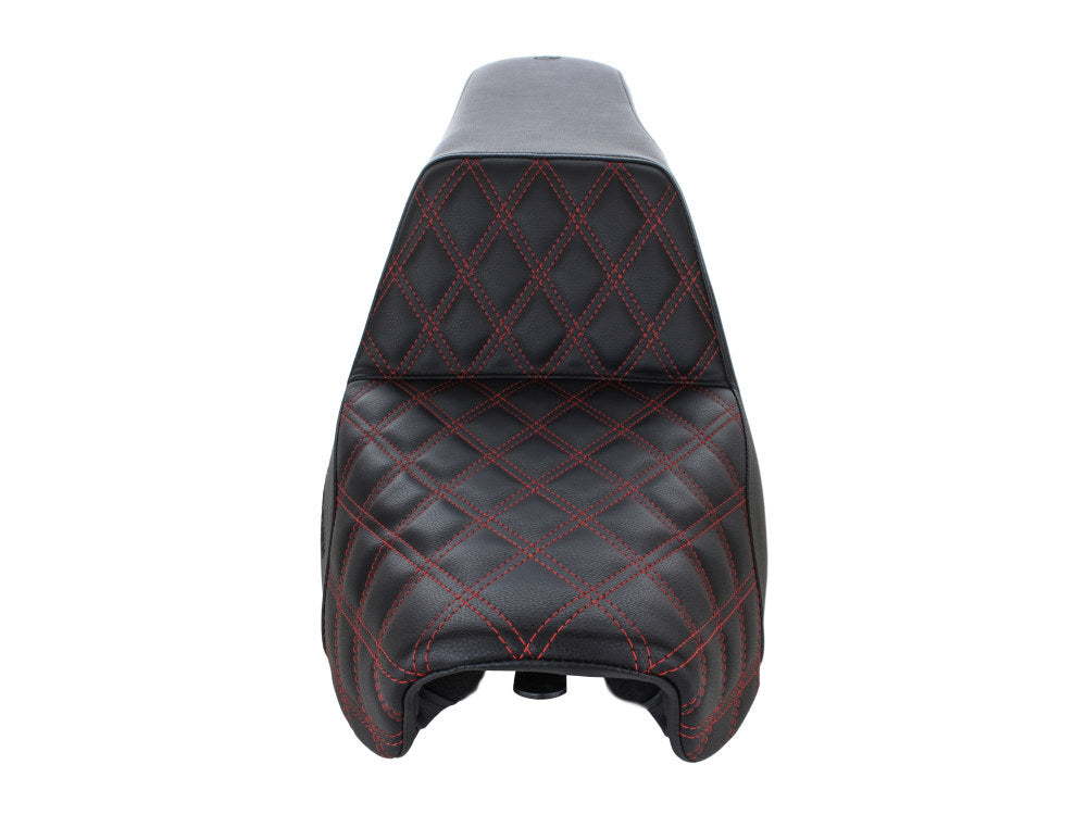 Saddlemen SAD-806-04-172RD Step-Up LS Dual Seat w/Red Double Diamond Lattice Stitch for Dyna 06-17