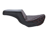 Saddlemen SAD-806-04-172RD Step-Up LS Dual Seat w/Red Double Diamond Lattice Stitch for Dyna 06-17