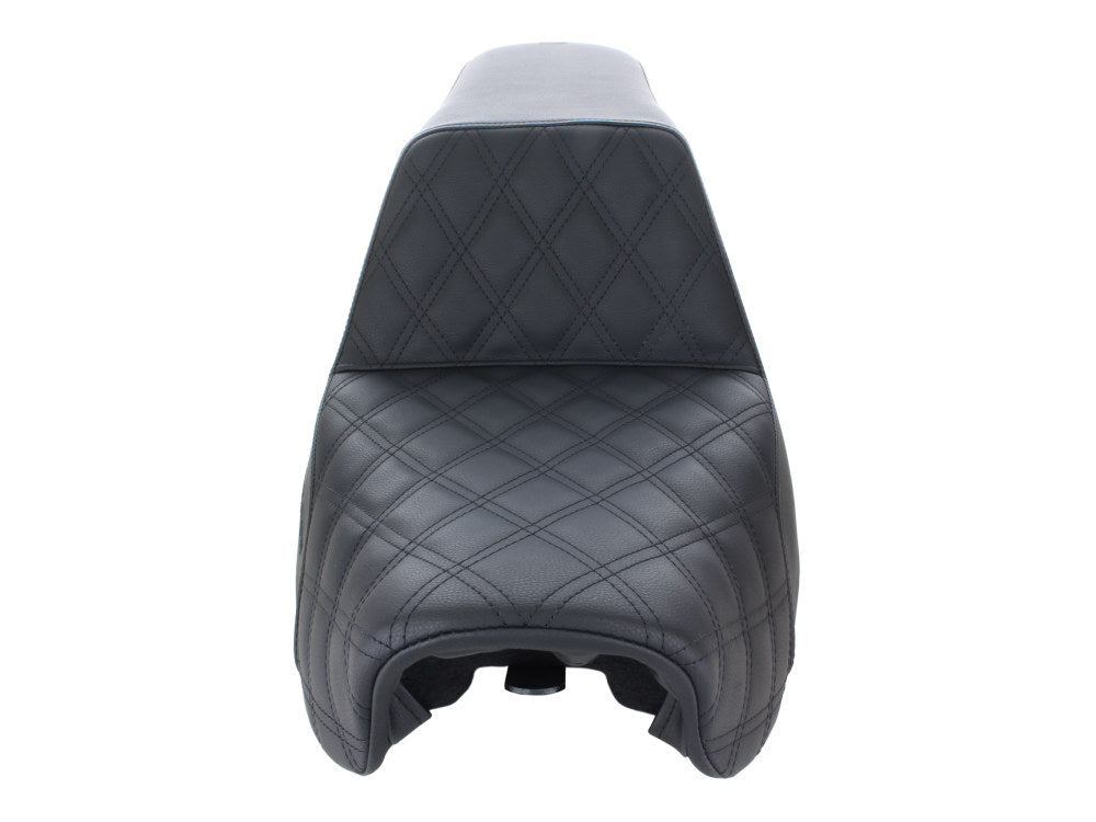 Saddlemen SAD-806-04-172 Step-Up LS Dual Seat w/Black Double Diamond Lattice Stitch for Dyna 06-17