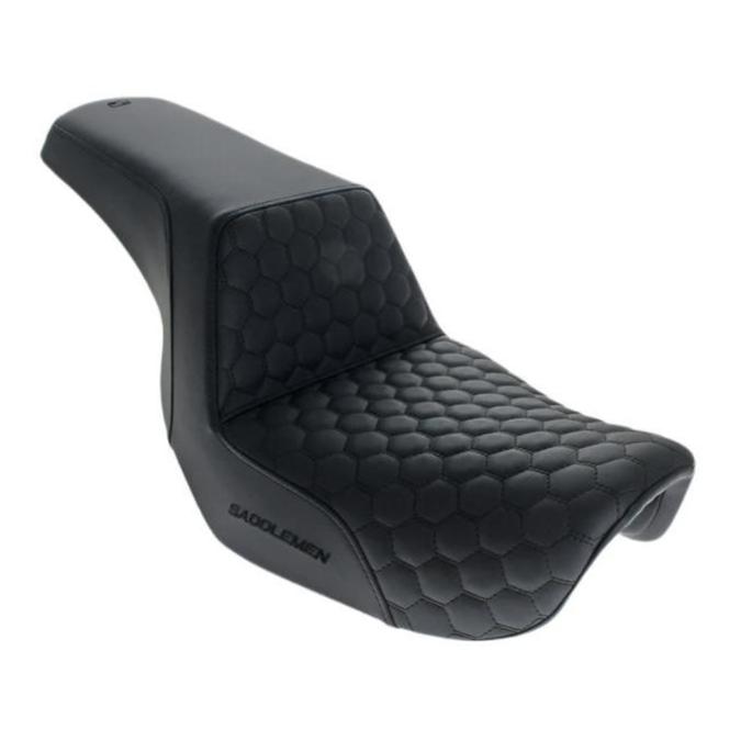 Saddlemen SAD-806-04-177 Step-Up HC Dual Seat w/Black Honeycomb Stitch for Dyna 06-17