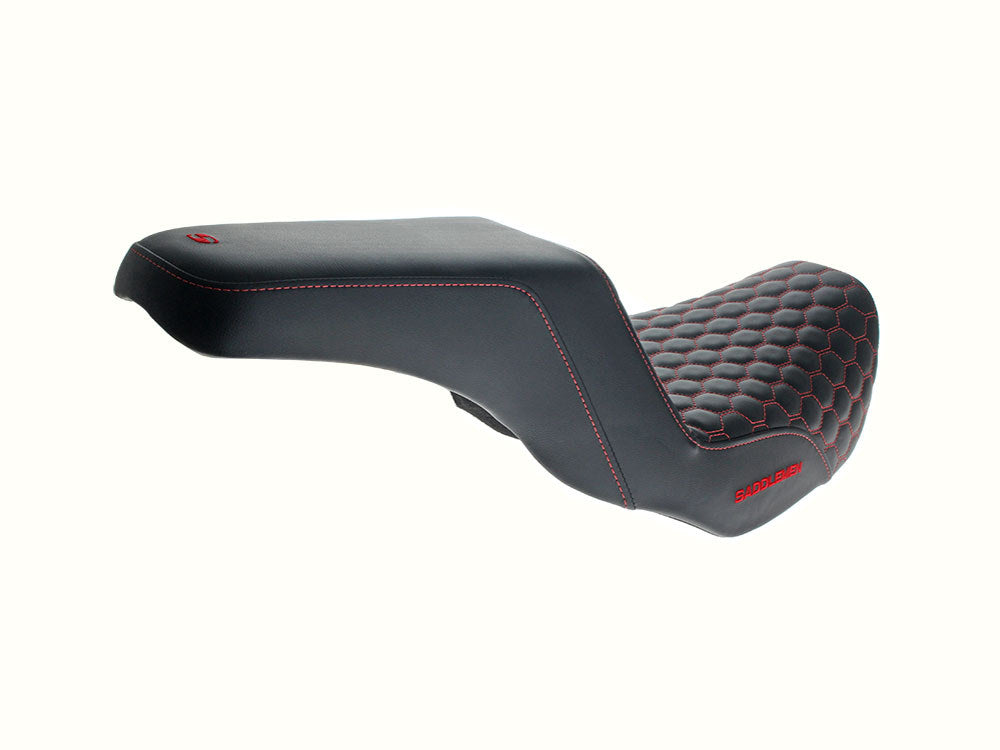 Saddlemen SAD-806-04-177RD Step-Up HC Dual Seat w/Red Honeycomb Stitch for Dyna 06-17