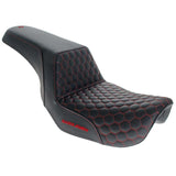 Saddlemen SAD-806-04-177RD Step-Up HC Dual Seat w/Red Honeycomb Stitch for Dyna 06-17