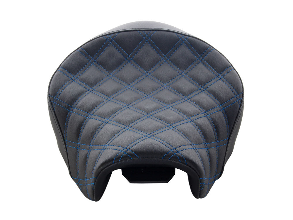 Saddlemen SAD-807-03-002LS-BL Renegade LS Solo Seat w/Blue Double Diamond Lattice Stitch for Sportster 04-21 w/4.5 Gallon Fuel Tank