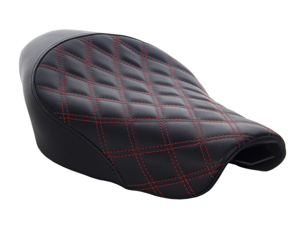 Saddlemen SAD-807-03-002LS-RD Renegade LS Solo Seat w/Red Double Diamond Lattice Stitch for Sportster 04-21 w/4.5 Gallon Fuel Tank