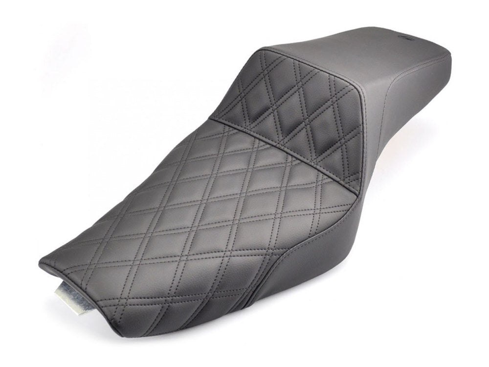 Saddlemen SAD-807-03-172 Step-Up LS Dual Seat with Black Double Diamond Lattice Stitch for Sportster 04-21 w/4.5 Gallon Fuel Tank